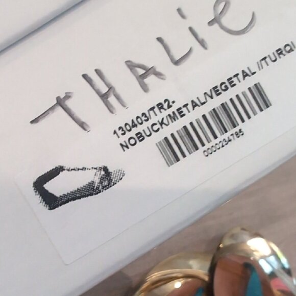 LINTERVALLE Gold and Teal Sandals - Picture 12 of 12